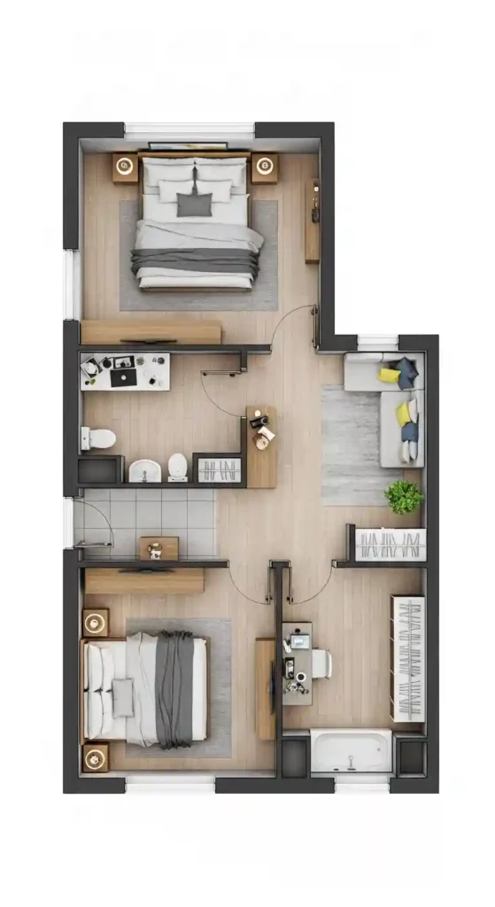 10. L-Shaped Bedroom Floor Plan