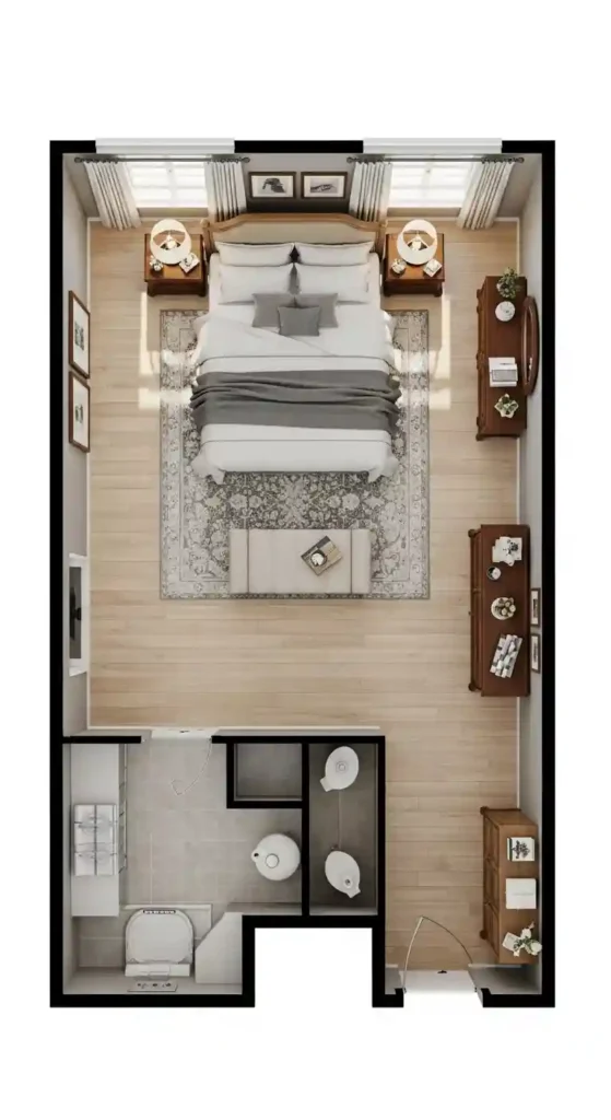 14. Traditional Bedroom Layout
