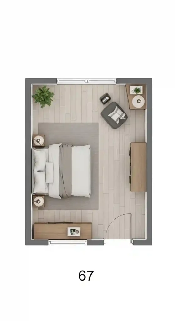 7. Minimalist Bedroom Layout